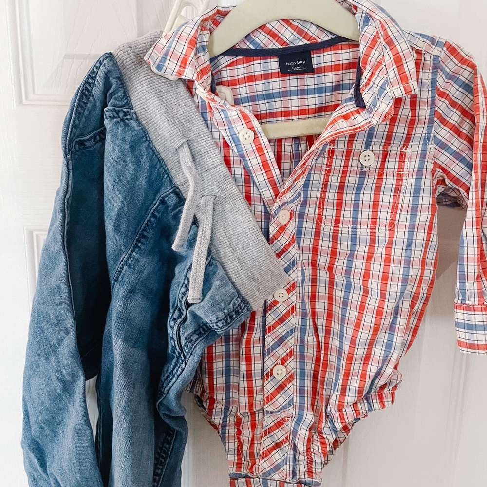 🏷️ Baby Gap Fall/ Winter Plaid Bodysuit & Jeans Outfit